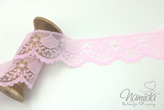 1 MTR. ♥  SPITZENBORTE FLEUR - Rosa - 4cm ♥