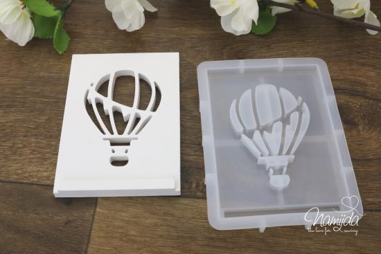 1 Stück ♥ GIESSFORM SILIKON - EINSCHIEBER HEISSLUFTBALLON FÜR  LED & GESCHENKEBOX ♥