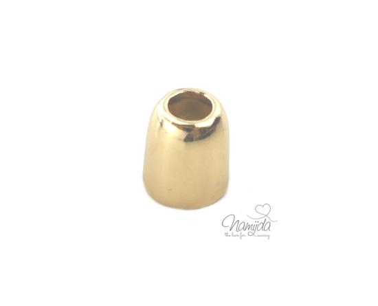 1 STÜCK METALL KORDELENDE KONUS - GOLD - 4mm