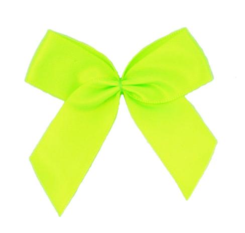 1 Stück - XL SATIN SCHLEIFE - NEON/GRÜN  - 6,5cm