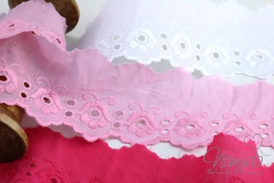 ♥1 Mtr. WäSCHESPITZE BLOOME - PINK  - 5cm ♥