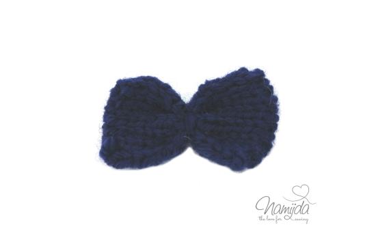 1 Stück - HÄKELSCHLEIFE - NAVY - 5cm