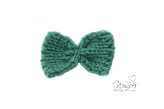 1 Stück - HÄKELSCHLEIFE - DUSTY MINT - 5cm