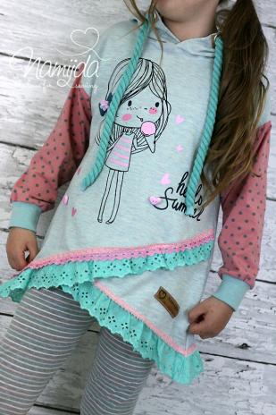 1 MTR. ♥ XXL Gedrehte Hoodie Kordel MINT meliert - 12mm ♥