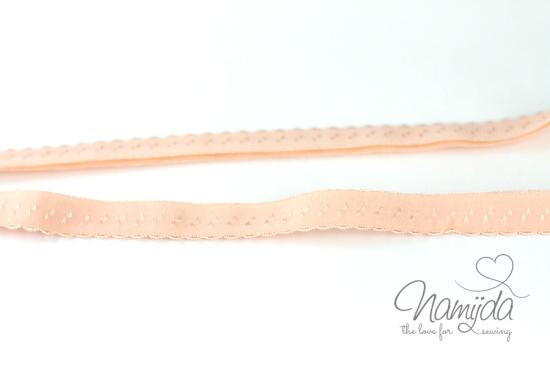 1 MTR. ♥ Elastisches Einfassband -  Schrägband - Apricot ♥