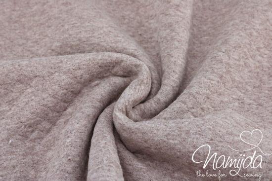 0,5 MTR. ♥ BAUMWOLL STEPPSTOFF TAUPE MELIERT ♥