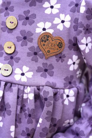 0,5 MTR. ♥ WAFFEL STRICKJERSEY - FLOWERS LAVENDEL ♥