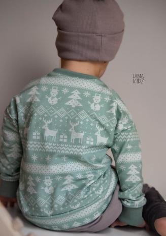 0,5 MTR. ♥ WeiHNACHTSTRAUM  MINT EIGENPRODUKTION - SOFT SWEAT ♥