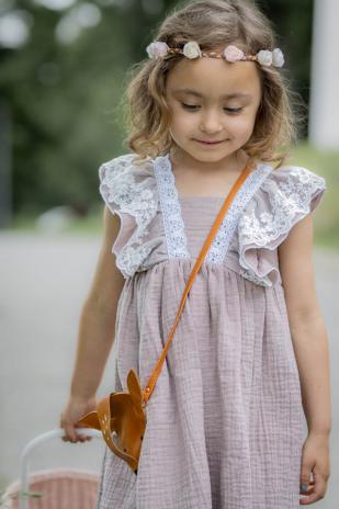 1 MTR. ♥ BESTICKTE TÜLL SPITZENBORTE - BLÜTEN - WEISS