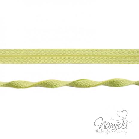 1 MTR. ♥ Elastisches Einfassband JACQUARD - Lime - 20mm - Glänzend ♥