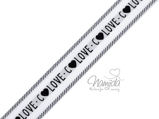 1 MTR. LOVE WEBBAND - SCHwARZ 2,8cm