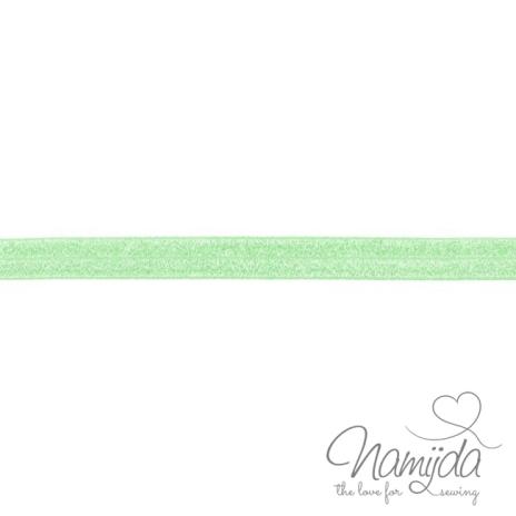 1 MTR. ♥ XL Elastisches Einfassband - GLITTER Mint - Falzgummi 20mm ♥