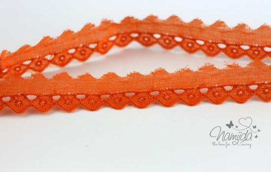 ♥1 Mtr. Wäschespitze -  ZACKENKANTE - 2,5cm - ORANGE ♥