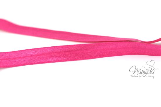 1 MTR. ♥ Elastisches Einfassband - Pink - Falzgummi - Glänzend ♥