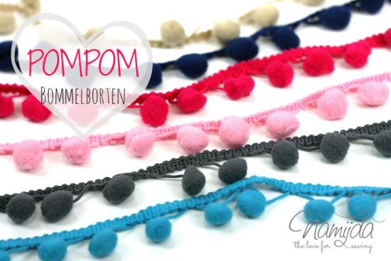 1 MTR. ♥ PomPom Bommelborte ApFEL GRÜN ♥