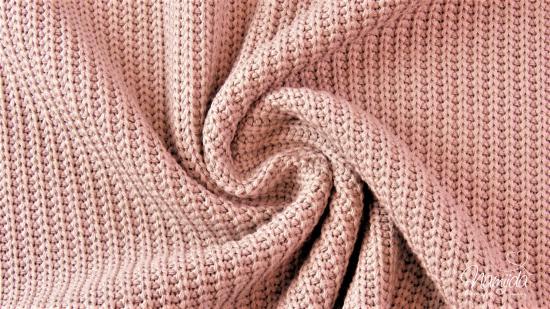 0,5 MTR.  BAUMWOLL GROBSTRICK RoSE - STRICKSTOFF