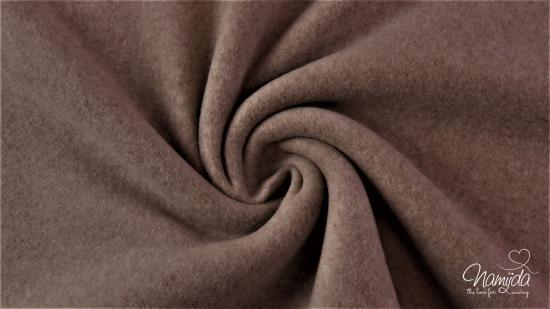 0,5 MTR. ♥ BIO Doubelface Baumwollfleece Dusty BRAUN - 100% Baumwolle ♥