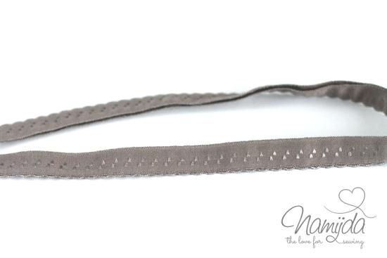 1 MTR. ♥ Elastisches Einfassband -  Schrägband - Taupe ♥