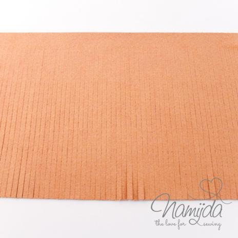 1Mtr. ♥XL Kunstleder Fransenband APRICOT - 12cm ♥