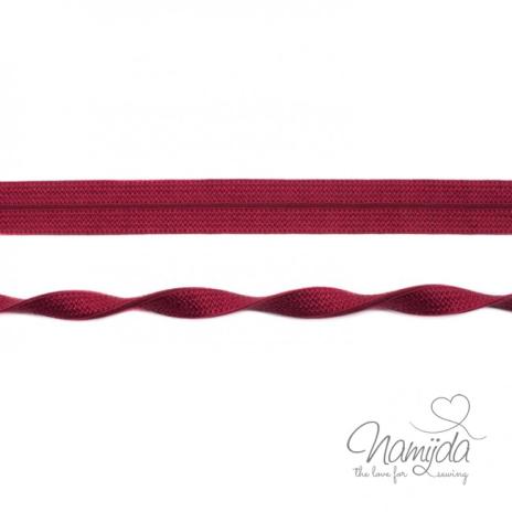 1 MTR. ♥ Elastisches Einfassband JACQUARD - Beere - 20mm - Glänzend ♥