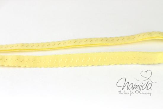 1 MTR. ♥ Elastisches Einfassband -  Schrägband - Gelb ♥