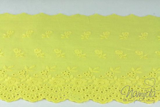 ♥1 Mtr. Wäschespitze -XXL Yellow FLOWERS  17,5cm ♥