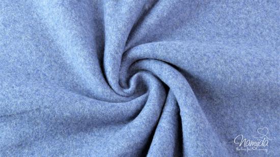 0,5 MTR. ♥ BIO Doubelface Baumwollfleece JEANS MELANGE - 100% Baumwolle ♥