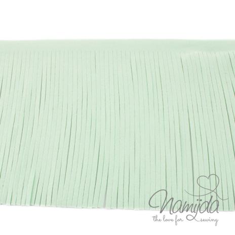 1Mtr. ♥XL Kunstleder Fransenband MINT - 12cm ♥