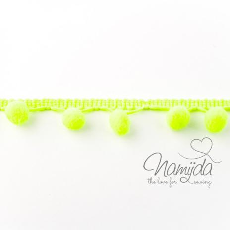 1 MTR. ♥ PomPom Bommelborte NeoN GELB ♥