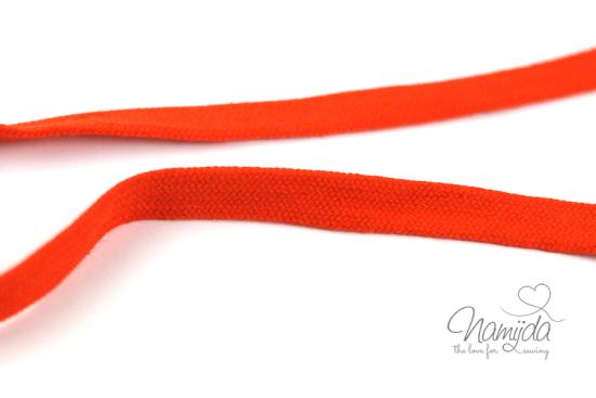 1 MTR. ♥ Kordel, Band - flach - Orange - 1,5 cm♥