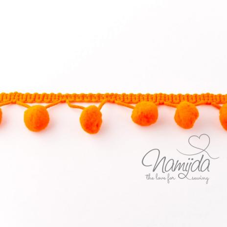 1 MTR. ♥ PomPom Bommelborte ORANGE ♥