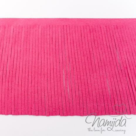 1Mtr. ♥XL Kunstleder Fransenband PINK - 12cm ♥