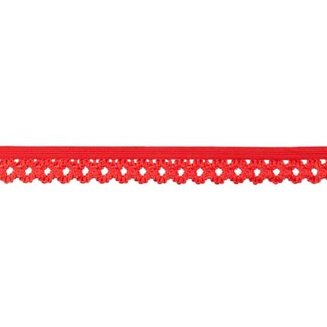 1 MTR. Elastische Spitze - Ziergummi - RoT - 20mm