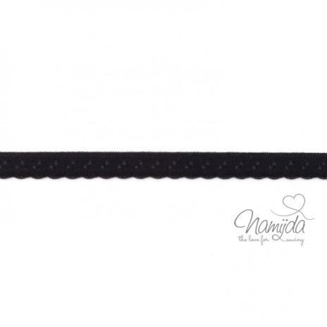 1 MTR. ♥ Elastisches Einfassband -  Schrägband - Schwarz  ♥