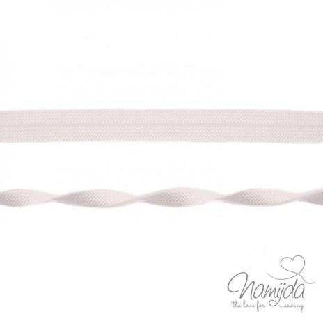 1 MTR. ♥ Elastisches Einfassband JACQUARD - Natur Weiss - 20mm - Glänzend ♥