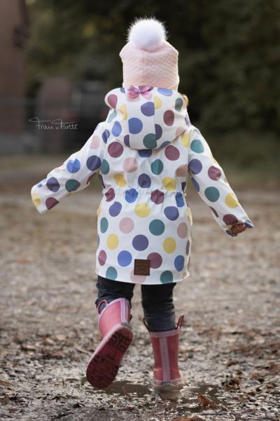 0,5 MTR. ♥ DOTS REGENJACKEN STOFF PASTELL PUNKTE NATUR ♥