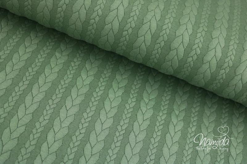 0,50 MTR. ♥ JACQUARD ZOPFMUSTER KHAKI ♥