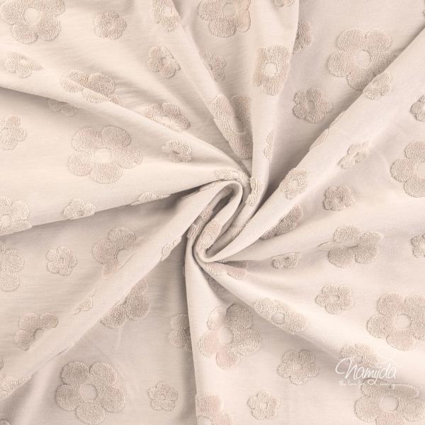 0,5 MTR. ♥ FLOWERS JACQUARD TAUPE ♥