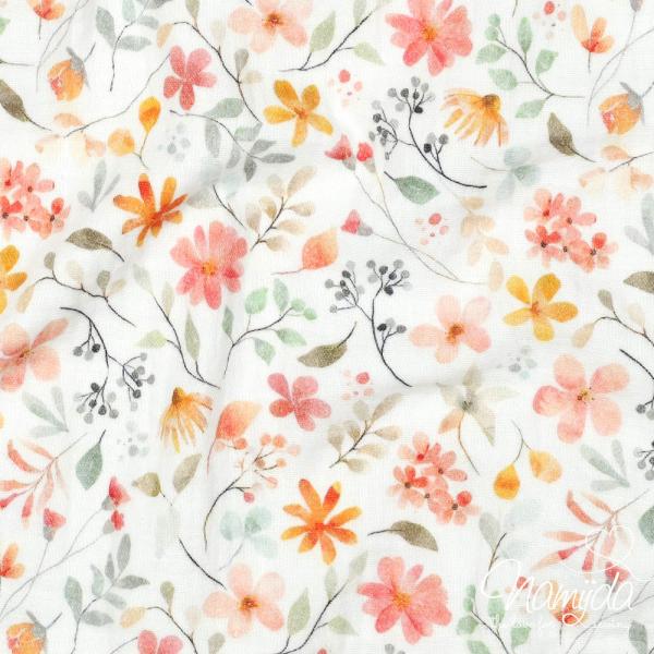 0,5 MTR. ♥ MUSSELIN FLOWERS APRICOT ♥