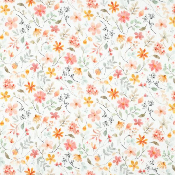 0,5 MTR. ♥ MUSSELIN FLOWERS APRICOT ♥