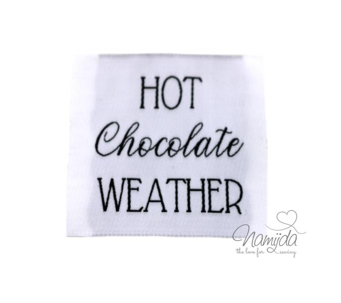 1 STCK. ♥ XL NAMIJDA EP WEBETIKETTEN - HOT Chocolate WEATHER - WEISS ♥