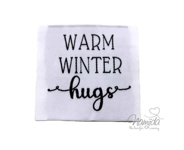 1 STCK. ♥ XL NAMIJDA EP WEBETIKETTEN - WARM WINTER hugs - WEISS ♥