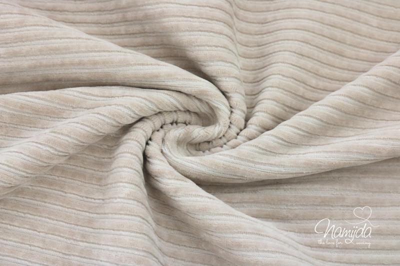 0,5 MTR. ♥ BREITCORD JERSEY - HELL BEIGE - ELASTISCH ♥