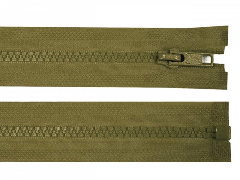 1 Stück Jacken Reißverschluss KHAKI - 80cm - teilbar