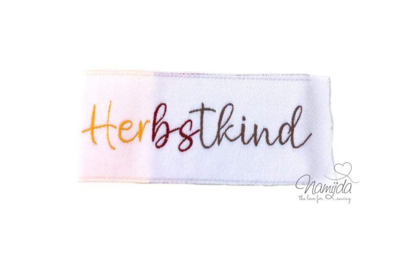 1 STCK. ♥ XL NAMIJDA EP WEBETIKETTEN - HERBSTKIND / HERBSTLIEBE ♥