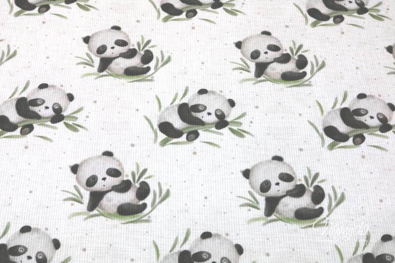 0,5 MTR. ♥ RIPPSTRICK JERSEY PAINTED PANDA - BREITE 100 CM  ♥