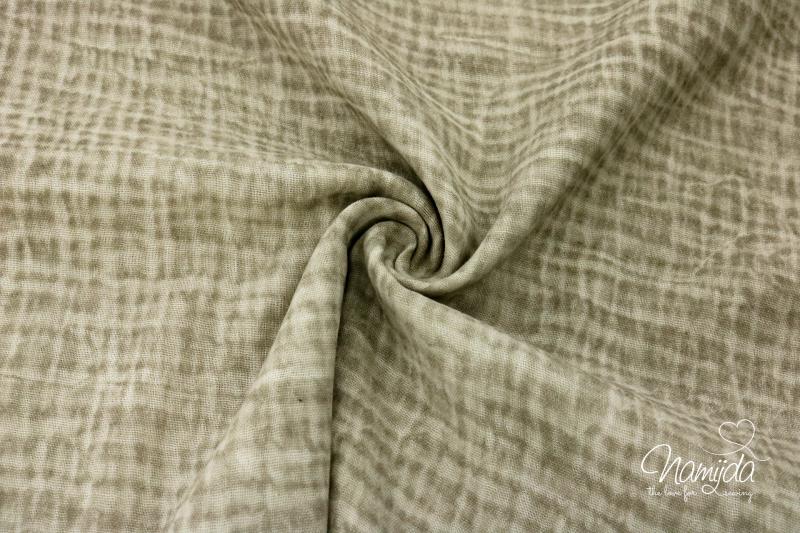 0,5 MTR. ♥  WASHED TIE DYE MUSSELIN - TAUPE ♥