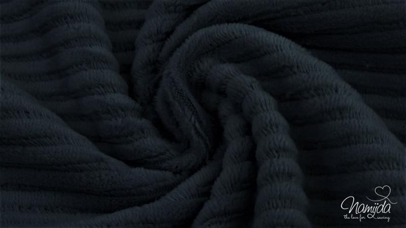 0,5 MTR. ♥ BREITCORD BAUMWOLL JERSEY - DuNKELBLau/NaVY - ELASTISCH - WASHED ♥