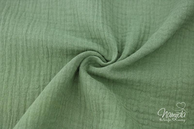 0,5 MTR. ♥ DouBLE GAUZE - Musselin  KHAKI LIGHT - Baumwollstoff ♥