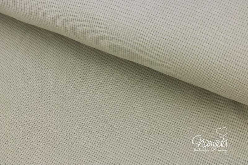 0,5 MTR. WAFFEL JERSEY 100% BAUMWOLLE - TAUPE/GRAU